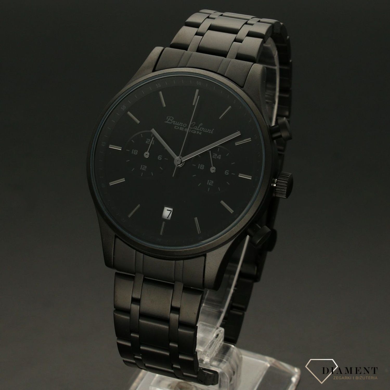 Zegarek męski na bransolecie Bruno Calvani 'Czarny mrok' (1).jpg